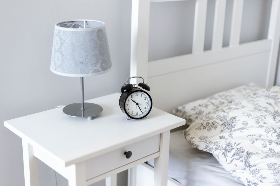 A calm bedside table in a quiet bedroom